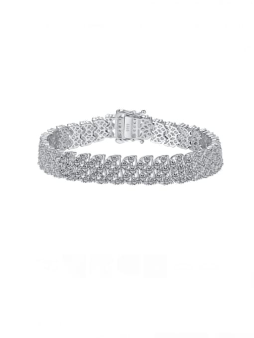 STL-Silver Jewelry 925 Sterling Silver Cubic Zirconia Geometric Luxury Bracelet 0