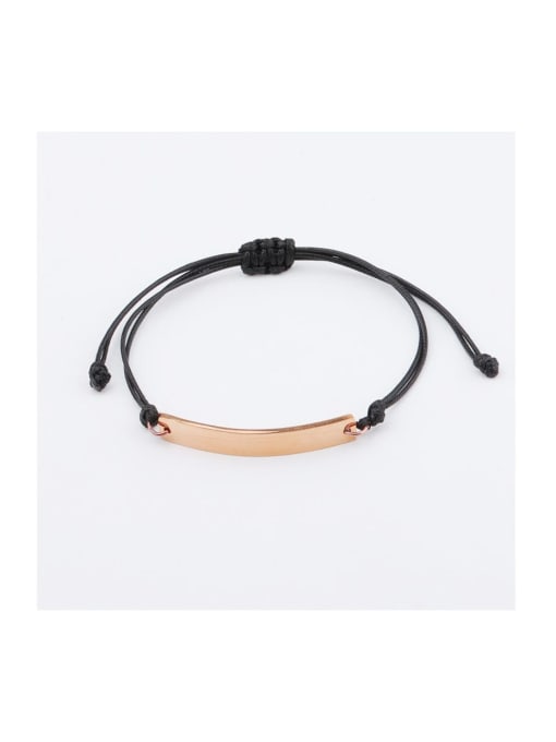 MEN PO Stainless steel Geometric Weave Minimalist Adjustable Bracelet 0