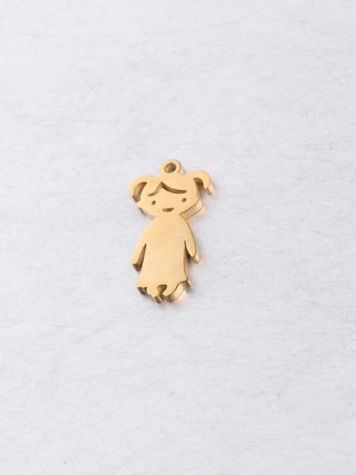 Girl gold Stainless steel boy and girl couple pendant