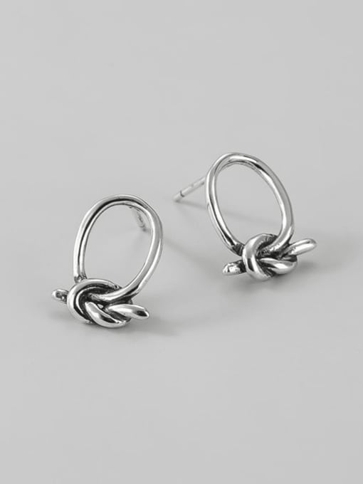 Knotted Earrings 925 Sterling Silver Bowknot Minimalist Stud Earring