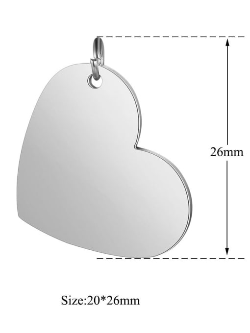 FTime Stainless steel Heart Charm Height : 20mm , Width: 26mm 1
