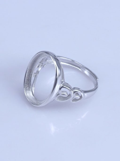 Supply 925 Sterling Silver 18K White Gold Plated Geometric Ring Setting Stone size: 13*18mm 1