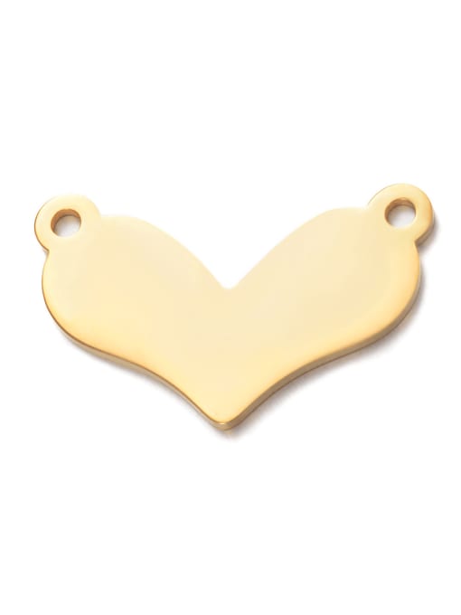 golden Stainless steel Heart Charm Height : 15.76 mm , Width: 25.32 mm