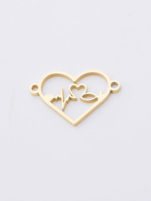 golden Stainless steel Hollow Love ECG Couple Exquisite Pendant/ Connectors