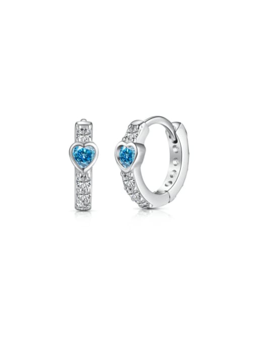 STL-Silver Jewelry 925 Sterling Silver Cubic Zirconia Heart Dainty Huggie Earring 0