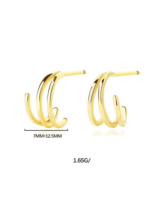E2053 Gold 925 Sterling Silver Geometric Minimalist Stud Earring
