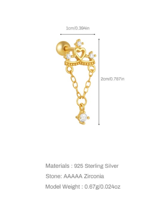 Single Gold 14 925 Sterling Silver Cubic Zirconia Bowknot Dainty Single Earring
