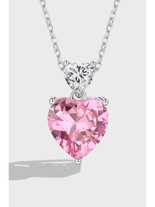PNJ-Silver 925 Sterling Silver Cubic Zirconia Heart Luxury Necklace 3