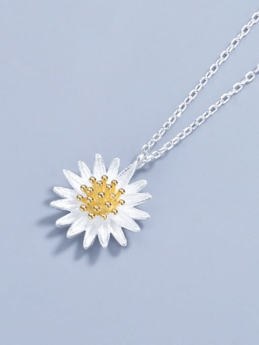PNJ-Silver 925 Sterling Silver Flower Minimalist Necklace