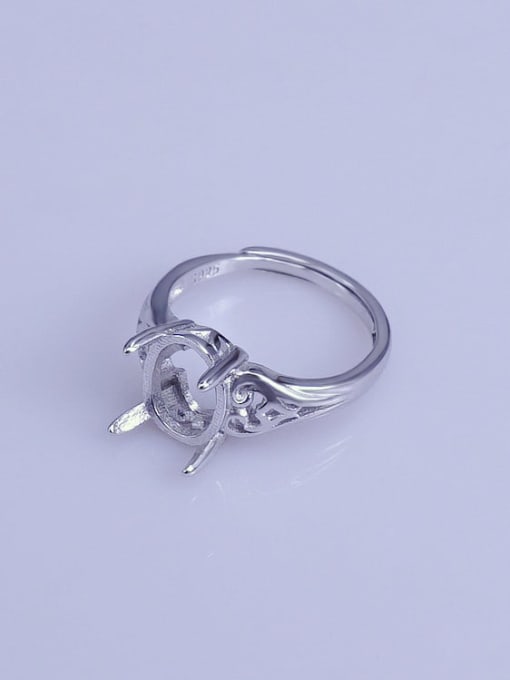 Supply 925 Sterling Silver 18K White Gold Plated Heart Ring Setting Stone size: 8*10mm 1
