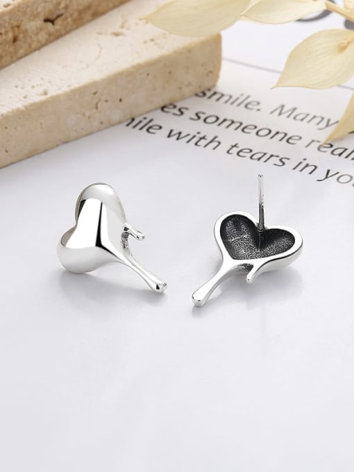 TAIS 925 Sterling Silver Heart Dainty Stud Earring 3