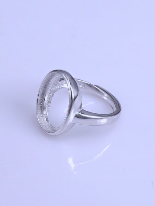 Supply 925 Sterling Silver 18K White Gold Plated Geometric Ring Setting Stone size: 13*17mm 1