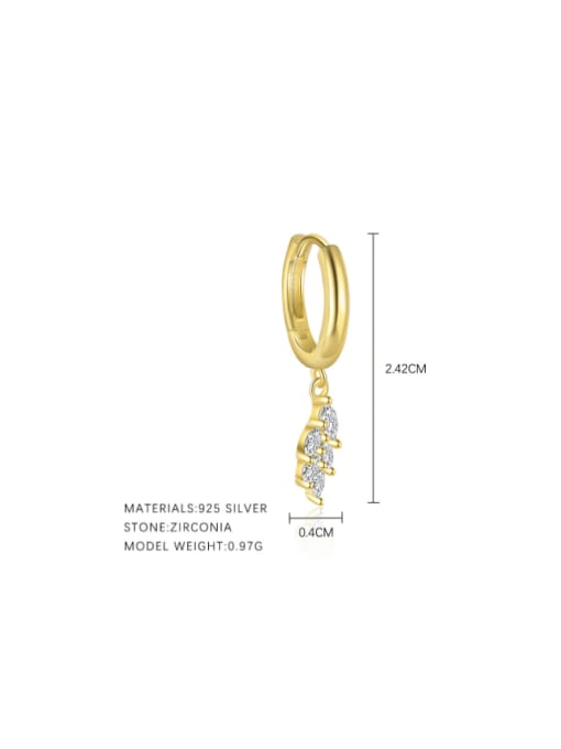E5009 Gold Single 925 Sterling Silver Cubic Zirconia Flower Dainty Necklace