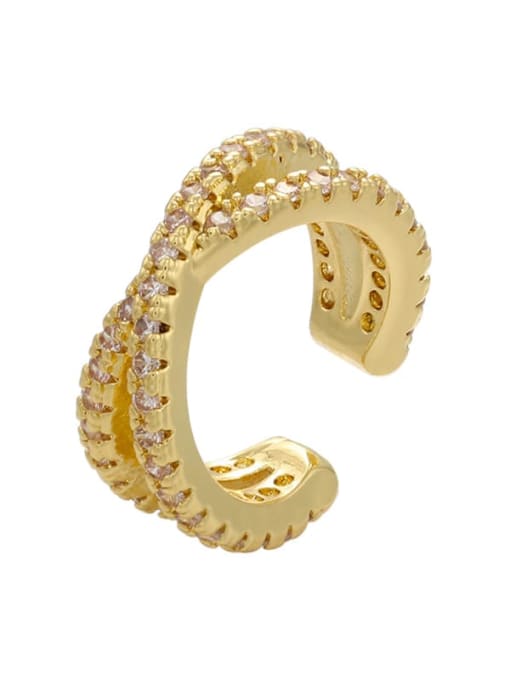 Gold 1 Micro-set small accessories ear clip white zircon accessories