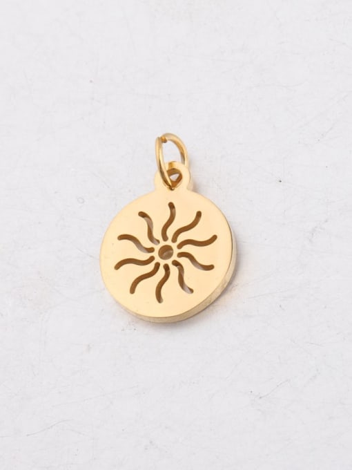 golden Stainless Steel Round Hollow Sun Polished Small Pendant
