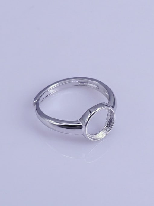 Supply 925 Sterling Silver 18K White Gold Plated Round Ring Setting Stone size: 8*8mm 2