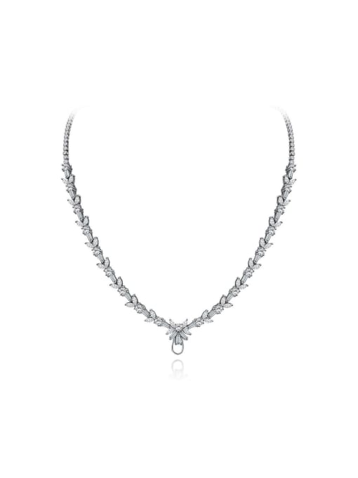 A&T Jewelry 925 Sterling Silver High Carbon Diamond Geometric Luxury Necklace 0