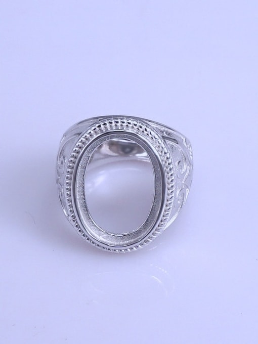Supply 925 Sterling Silver 18K White Gold Plated Geometric Ring Setting Stone size: 13*18mm 0