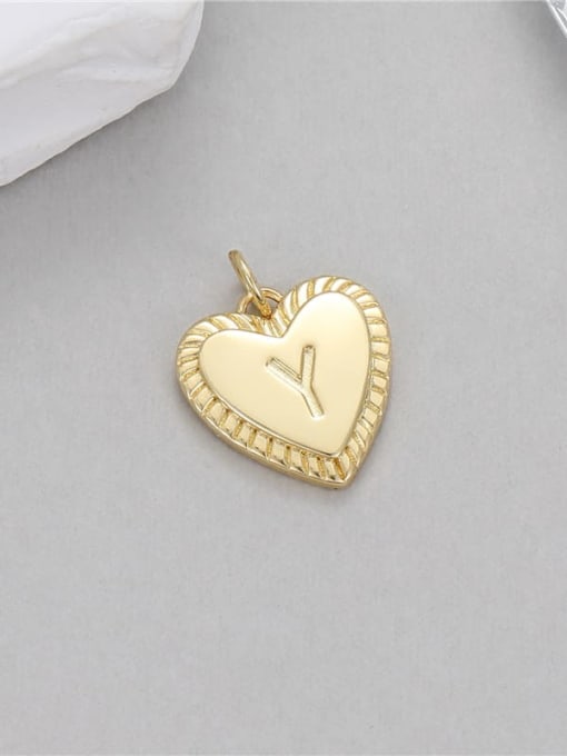 H 10536 Brass Minimalist Heart DIY Pendant