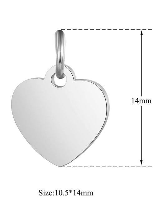 FTime Stainless steel Heart Charm Height : 10.5mm , Width: 14 mm 1