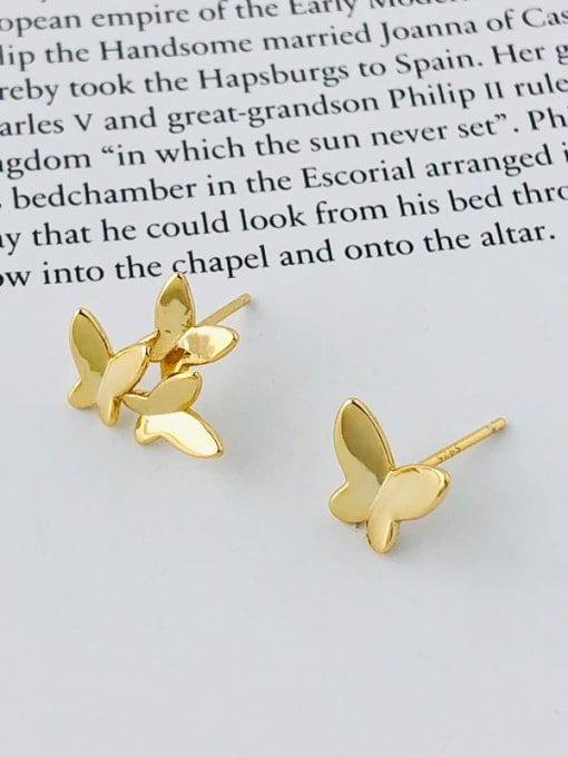 E2150 Gold (1.4g) 925 Sterling Silver Butterfly Cute Stud Earring
