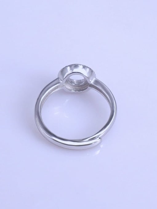 Supply 925 Sterling Silver 18K White Gold Plated Round Ring Setting Stone size: 6*6mm 2