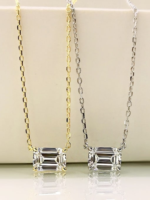 M&J 925 Sterling Silver High Carbon Diamond Geometric Minimalist Necklace 2