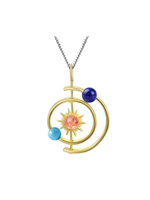 LOLUS 925 Sterling Silver Explore the natural stones of the solar system Artisan Pendant 0