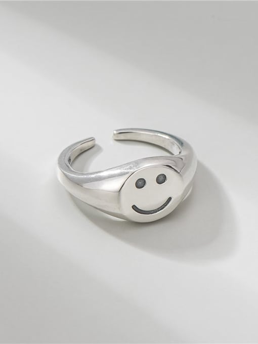 ARTTI 925 Sterling Silver Smiley Vintage Band Ring 2