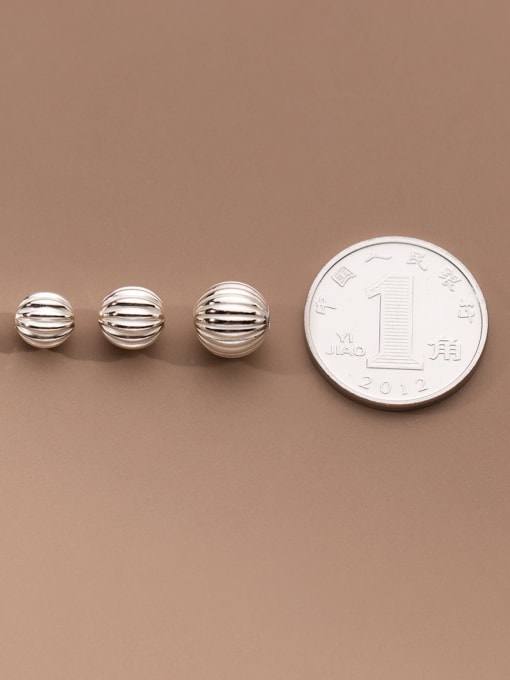 FAN 925 silver simple striped round beads 3-8mm spherical  beads 3
