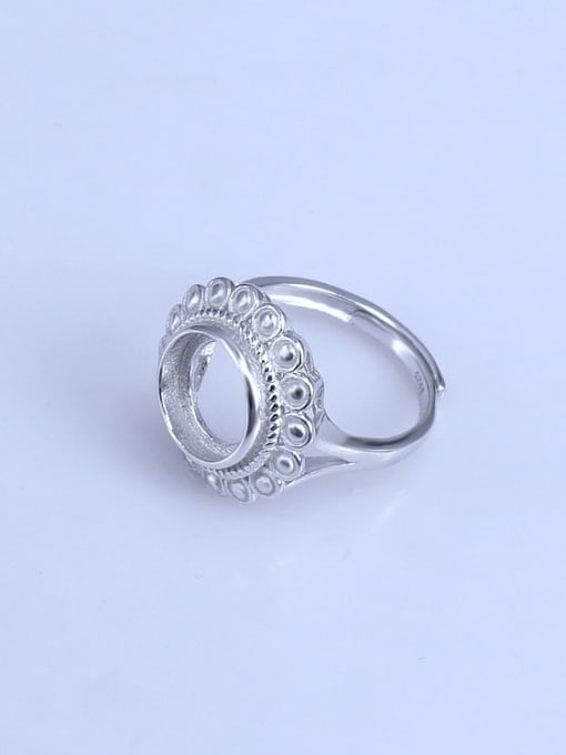 Supply 925 Sterling Silver 18K White Gold Plated Round Ring Setting Stone size: 10*10mm 1