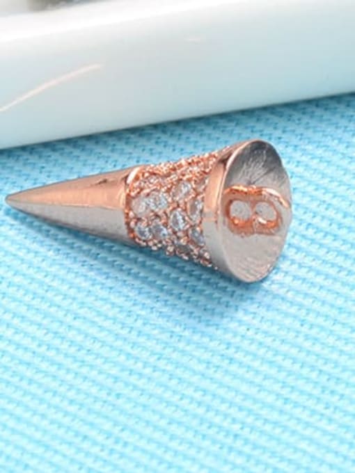 Gun black white diamond Brass Horn Pendant with Micro-Set Fancy Diamonds