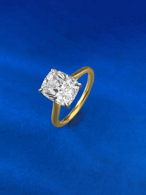 M&J 925 Sterling Silver High Carbon Diamond Geometric Minimalist Cocktail Ring 0