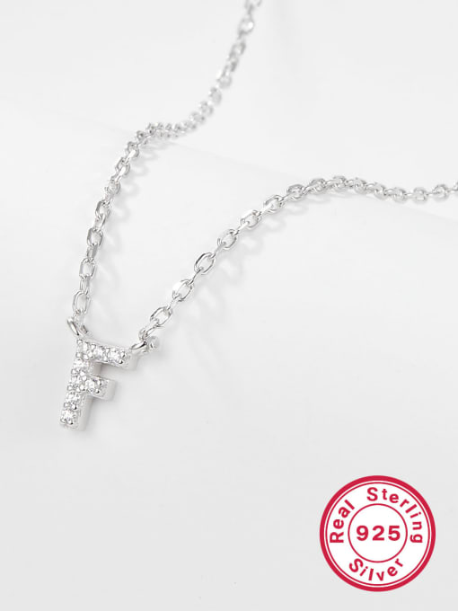 F Letter 925 Sterling Silver Letter Initials Necklace