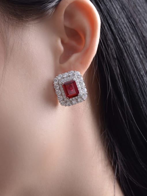 A&T Jewelry Stainless steel High Carbon Diamond Geometric Luxury Stud Earring 1