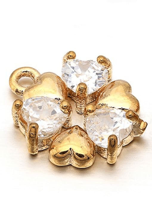golden Brass Microset Trefoil Jewelry Accessory