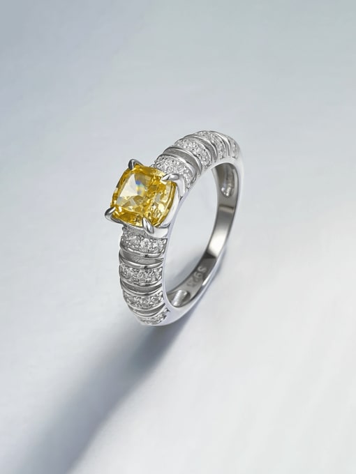 M&J 925 Sterling Silver High Carbon Diamond Geometric Luxury Band Ring 2