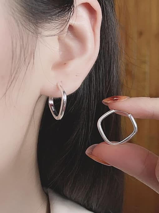 TAIS 925 Sterling Silver Geometric Minimalist Stud Earring 1