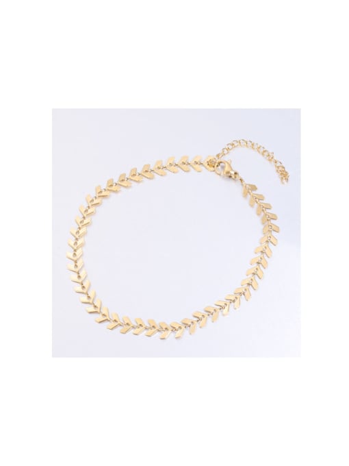 golden Stainless steel fish bone necklace