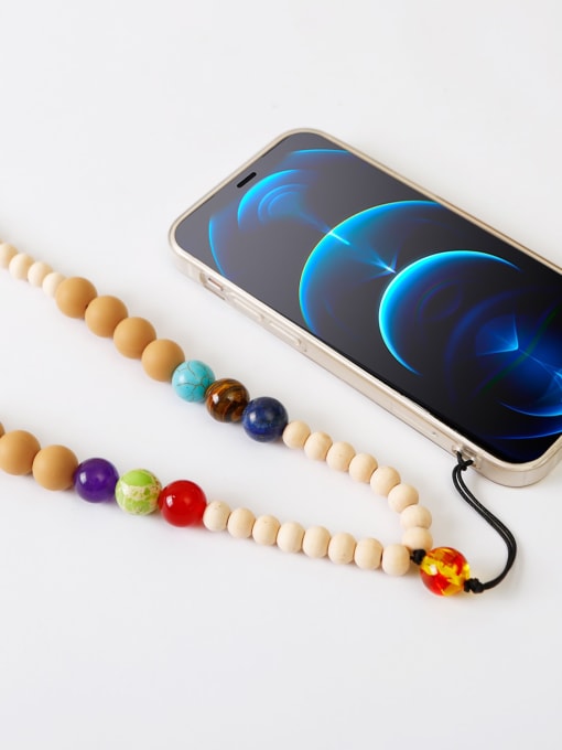Khaki n80001 Bead Silicone Trend Beaded  Hand-Woven Mobile Phone Straps/Necklace