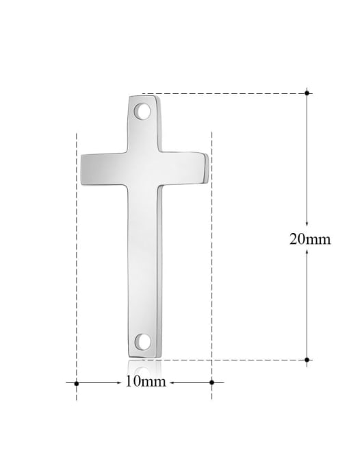 FTime Stainless steel Cross Charm Height : 10 mm , Width: 20 mm 1