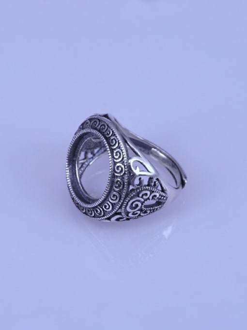 Supply 925 Sterling Silver Round Ring Setting Stone size: 14*14mm 1