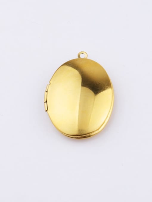 golden Stainless Steel Oval Photo Frame Open Photo Box Commemorative Necklace Pendant