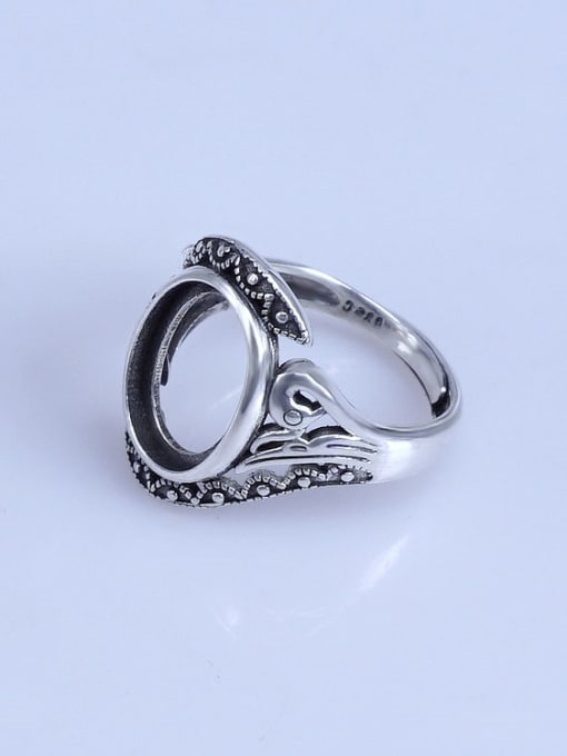 Supply 925 Sterling Silver Geometric Ring Setting Stone size: 10*14mm 1