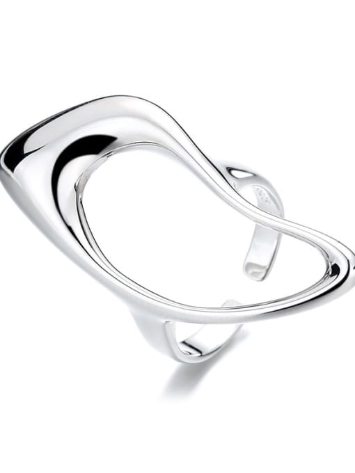D070 platinum (about 7.93g) 925 Sterling Silver Geometric Trend Band Ring