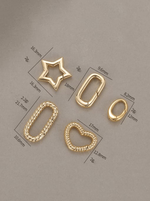 KOKO Brass 18K Gold Plated Geometric Spring Ring Clasp 4