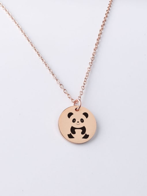 Rose gold yp001 120 20mm Stainless Steel Circle Cute Animal Pendant Necklace