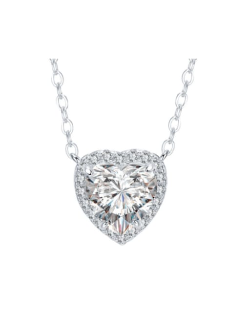 N146 Heart Necklace 925 Sterling Silver High Carbon Diamond Heart Luxury Necklace