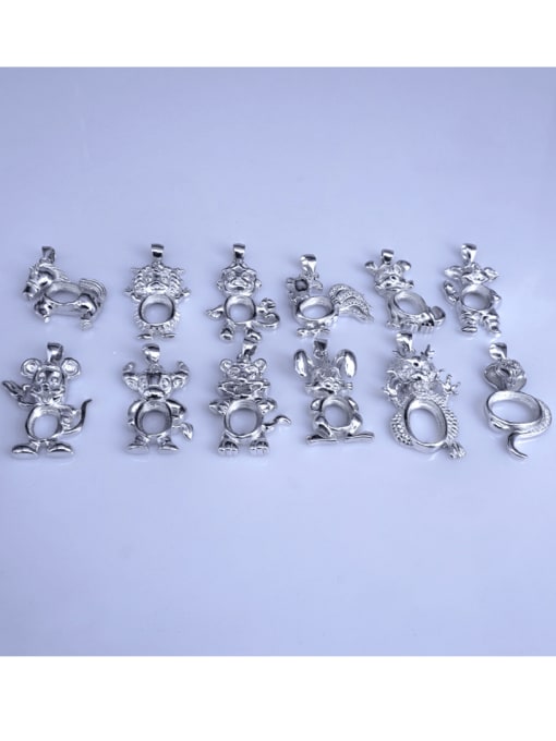 Supply 925 Sterling Silver Zodiac Pendant Setting Stone size: 8*10 9*11 10*14mm 0