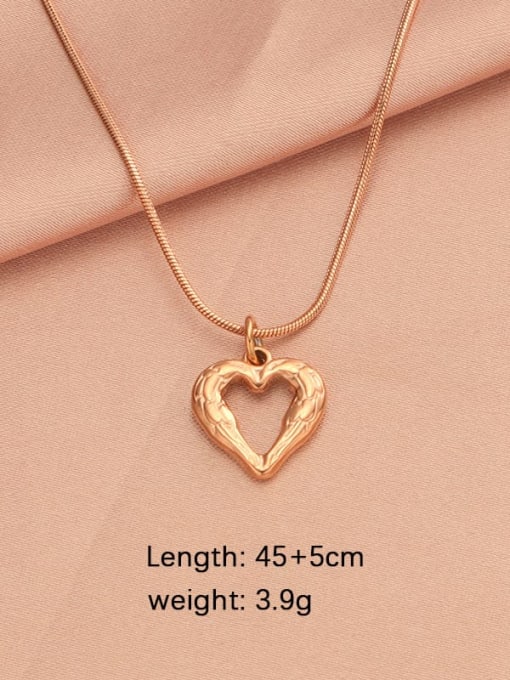Rose Gold Small LT064MP696 Stainless steel Heart Minimalist Necklace